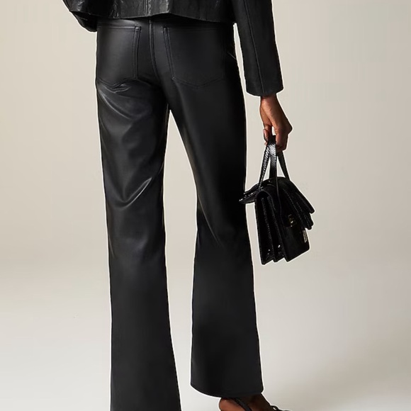 NEW J CREW faux leather slim wide-leg pant - Picture 3 of 4